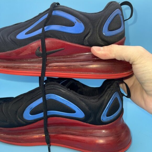 Nike Air Max 720 Black Red Blue Size Men 7 Running Shoe AQ3196-009 Women’s 8.5 - Picture 3 of 12